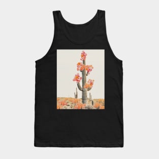 Cactus in desert with flowers Tank Top